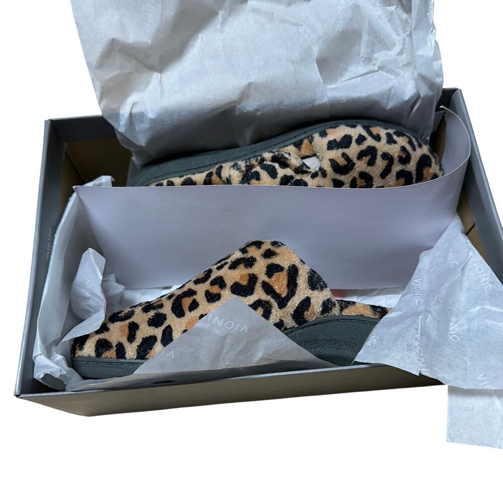 Vionic Gemma Orthaheel Orthotic Slipper Leopard Print Women's Sz 6 New in Box - Picture 9 of 10